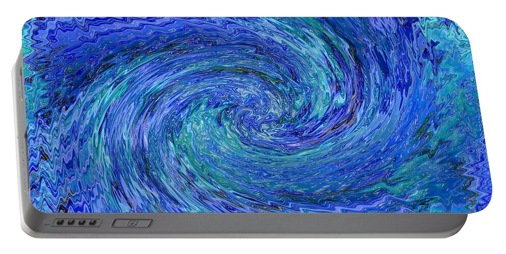 Abstract Portable Battery Charger featuring the digital art The Wave by Carol Groenen
