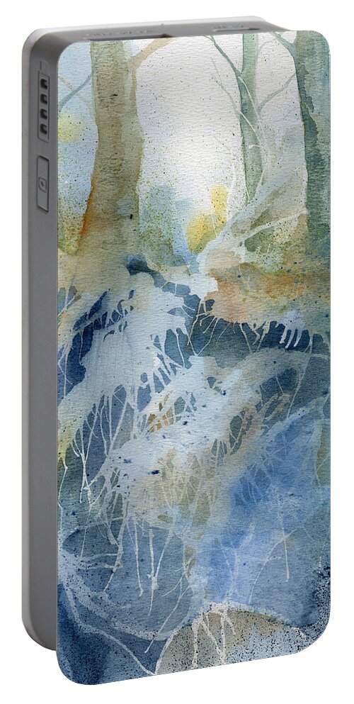 Forest Portable Battery Charger featuring the painting The Wood by Sean Parnell