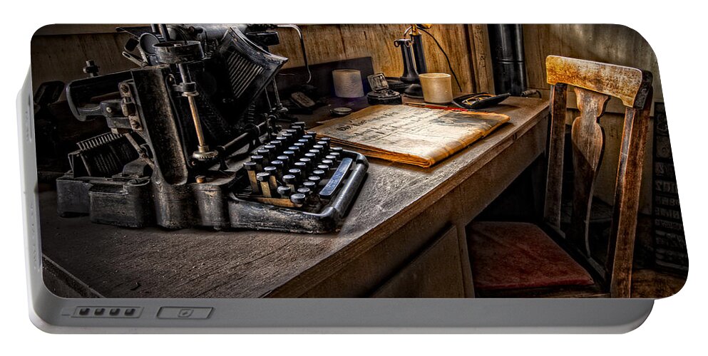 Appalachia Portable Battery Charger featuring the photograph The Writer's Desk by Debra and Dave Vanderlaan