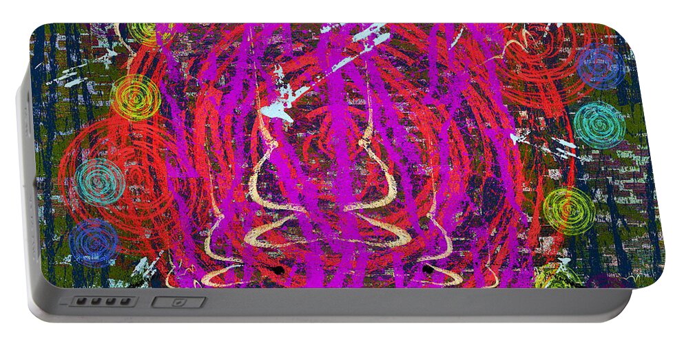 Abstract Portable Battery Charger featuring the digital art The Writing On The Wall 20 by Tim Allen