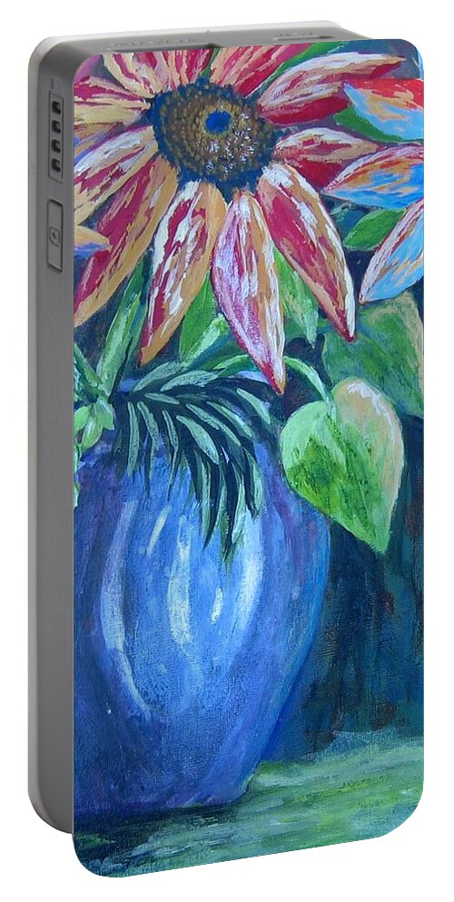 Flowers Portable Battery Charger featuring the painting These are for You by Suzanne Theis