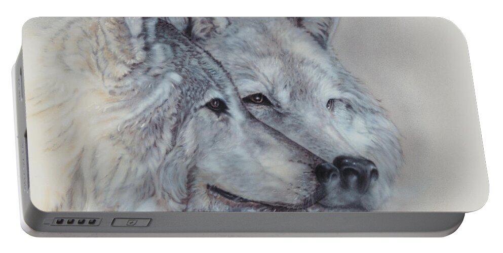 North Dakota Artist Portable Battery Charger featuring the painting They Mate For Life by Wayne Pruse