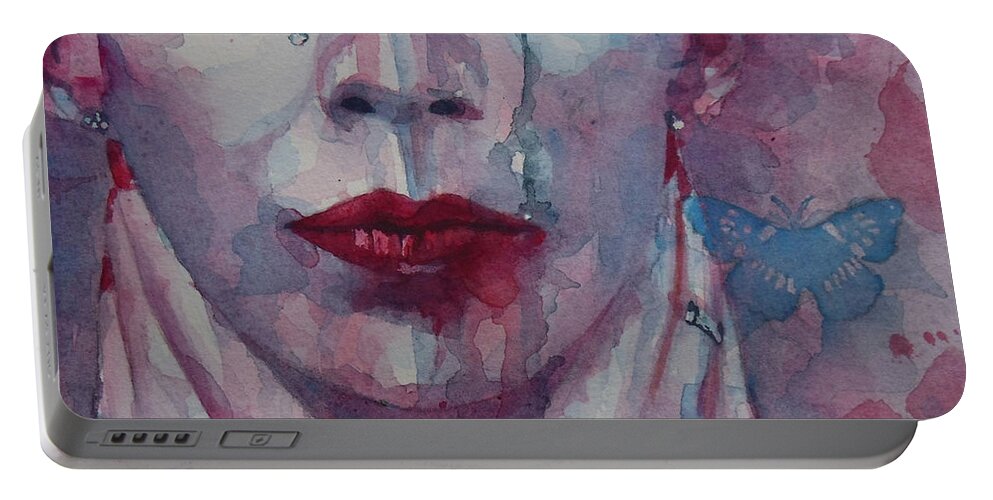 Annie Lennox Portable Battery Charger featuring the painting This is the Fear This is the Dread These are the contents of my Head by Paul Lovering