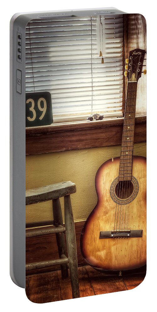 Guitar Portable Battery Charger featuring the photograph This Old Guitar by Scott Norris