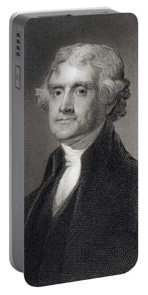 Thomas Jefferson Portable Battery Charger featuring the painting Thomas Jefferson by Gilbert Stuart