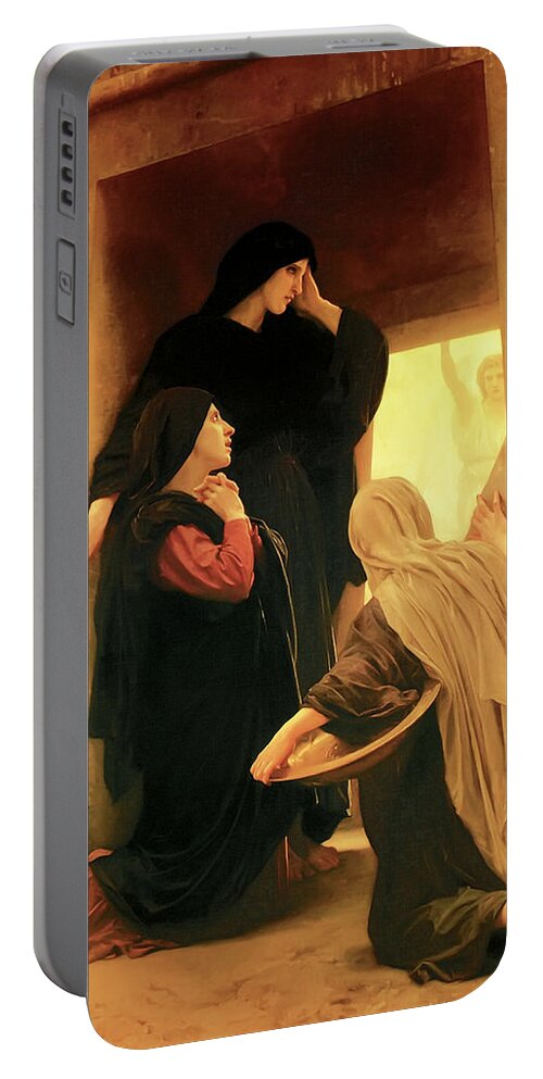 William Adolphe Bouguereau Portable Battery Charger featuring the painting Three Marys at the Tomb by William Adolphe Bouguereau