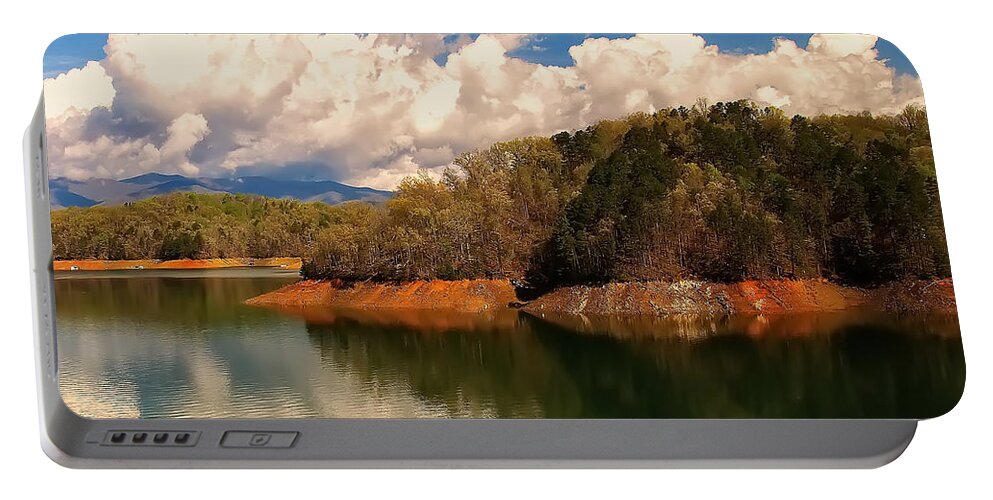 Landscape Portable Battery Charger featuring the photograph Thunderstorm rolling over the smokies by Flees Photos