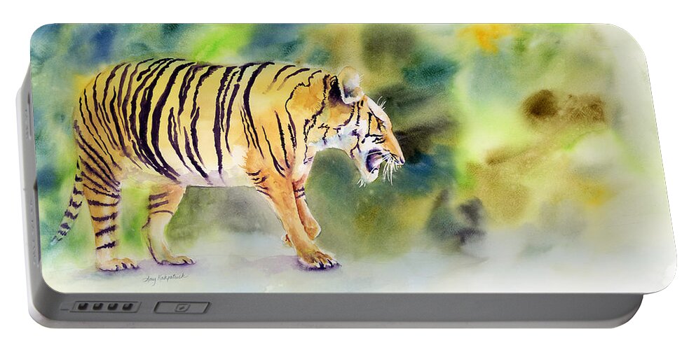 Tiger Portable Battery Charger featuring the painting Tiger by Amy Kirkpatrick