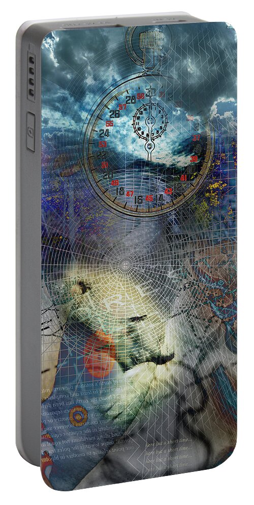 Polar Bear Portable Battery Charger featuring the digital art Time by Linda Carruth