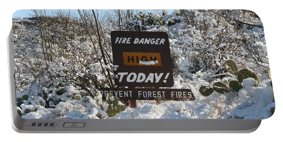 Fire Portable Battery Charger featuring the photograph Time to change the sign by David S Reynolds