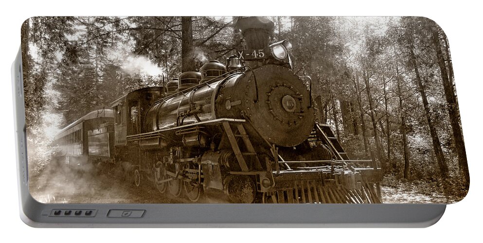 Locomotive Portable Battery Charger featuring the photograph Time Traveler by Donna Blackhall