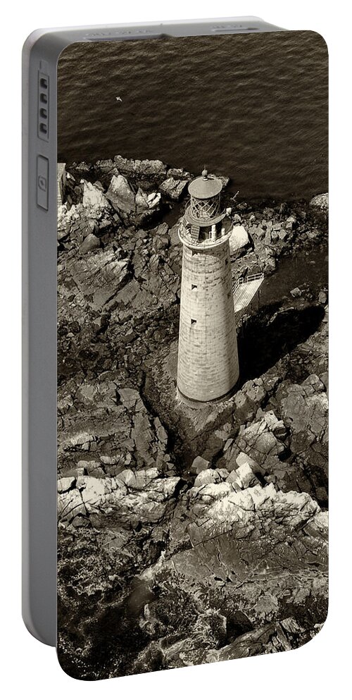 Joshua House Photography Portable Battery Charger featuring the photograph To Light The Graves Black and White by Joshua House