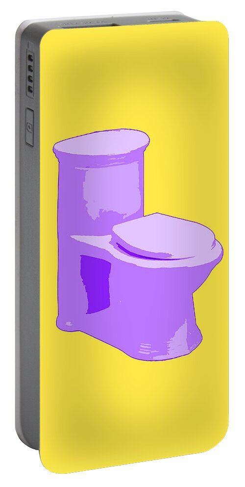 Toilet Portable Battery Charger featuring the painting Toilette in Purple by Deborah Boyd