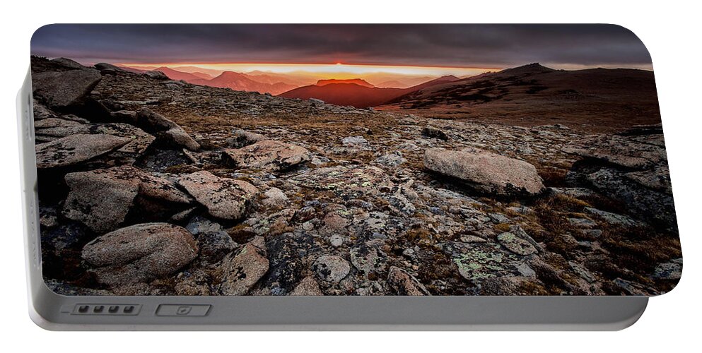 Nature Portable Battery Charger featuring the photograph Tombstone Sunrise by Steven Reed