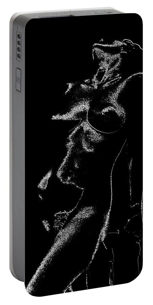 Nude Portable Battery Charger featuring the photograph Tone-Line Form by Paul W Faust - Impressions of Light