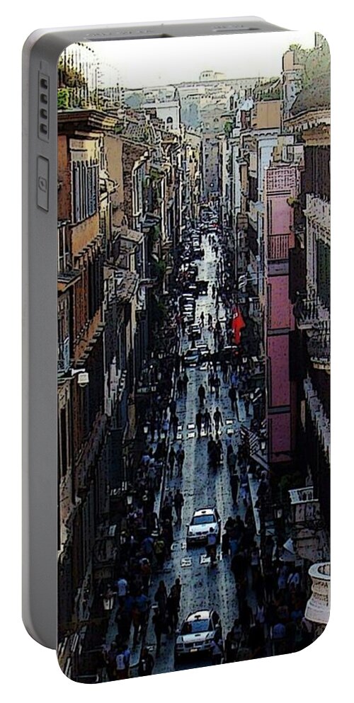Spanish Steps Portable Battery Charger featuring the photograph Top of Spanish Steps by Zinvolle Art