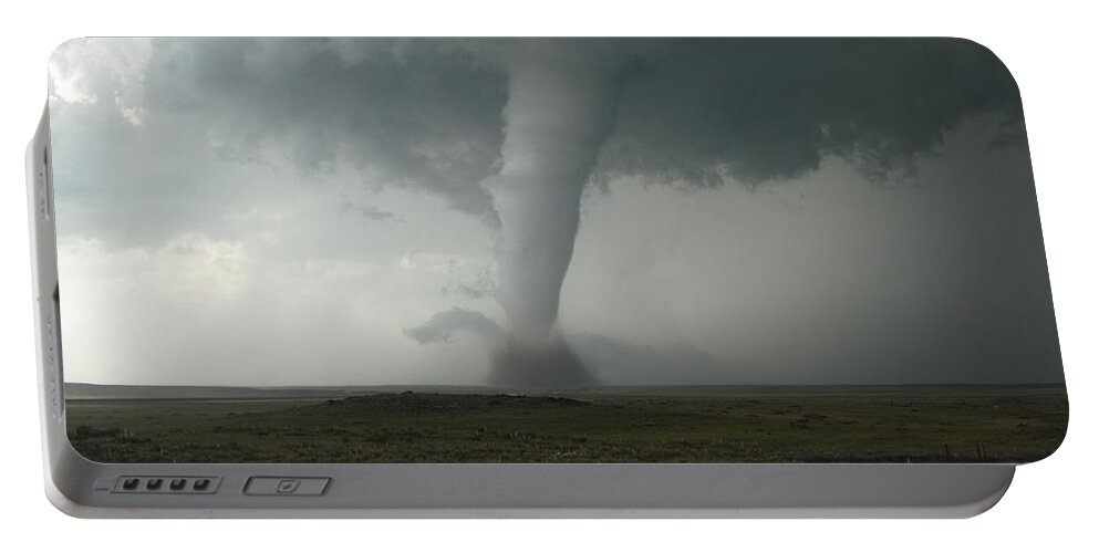 Tornado Portable Battery Charger featuring the photograph Tornado in the High Plains by Ed Sweeney