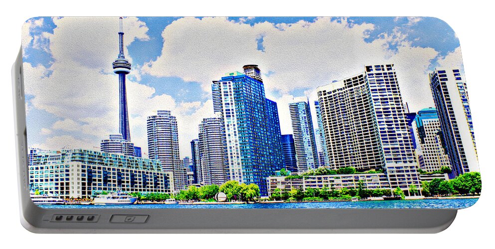 Toronto Portable Battery Charger featuring the photograph Toronto Harbour on a Sunny Day by Nina Silver