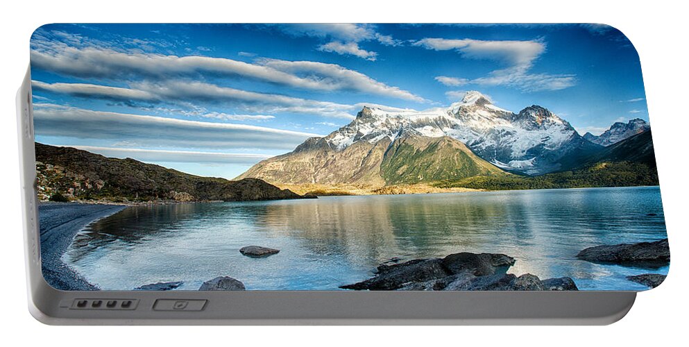 Patagonia Portable Battery Charger featuring the photograph Torres del Paine Park by Timothy Hacker