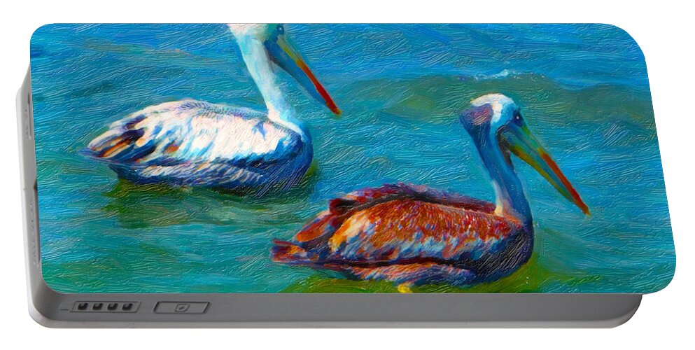Green Portable Battery Charger featuring the digital art Total Focus by Chuck Mountain