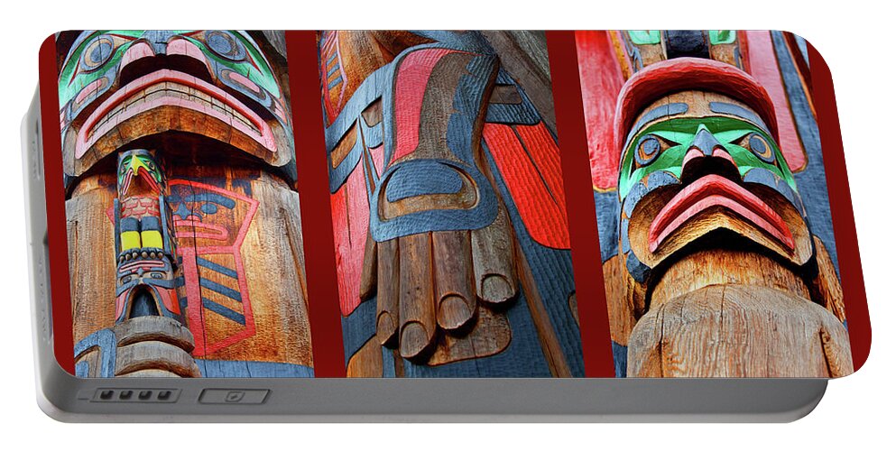 Native American Portable Battery Charger featuring the photograph Totem 3 by Theresa Tahara