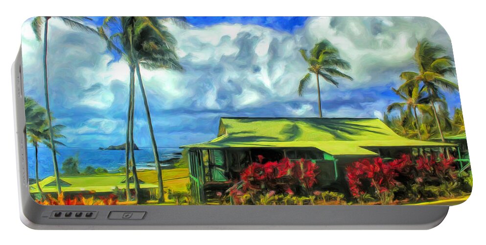 Trade Winds Portable Battery Charger featuring the painting Trade Winds at Hana Maui by Dominic Piperata