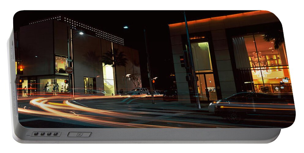 Photography Portable Battery Charger featuring the photograph Traffic On The Road, Rodeo Drive by Panoramic Images
