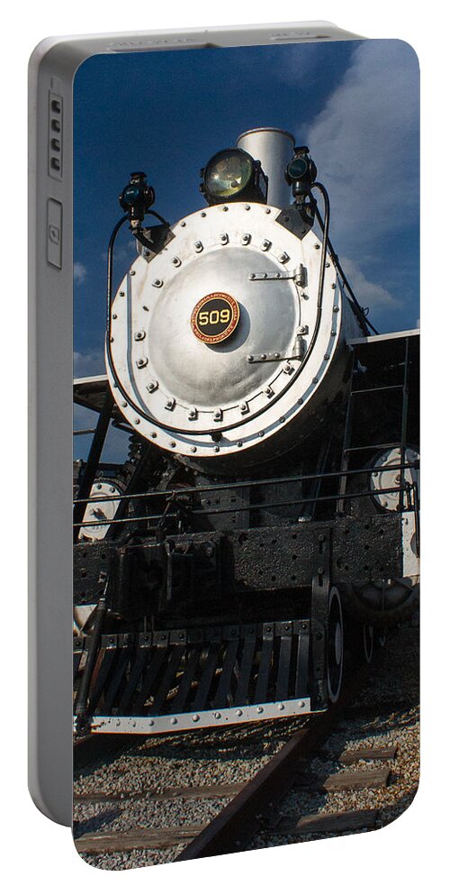 Train Portable Battery Charger featuring the photograph Train Engine 509 on the Tracks by Douglas Barnett