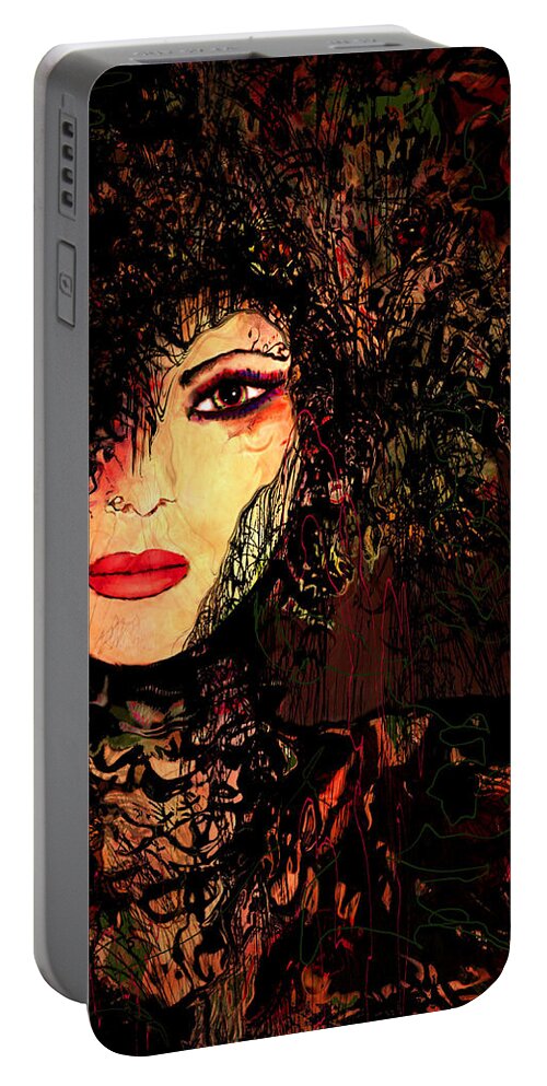 Woman Portable Battery Charger featuring the mixed media Transformation by Natalie Holland