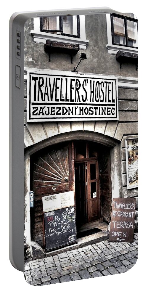 Europa Portable Battery Charger featuring the photograph Travellers Hostel - Cesky Krumlov by Juergen Weiss