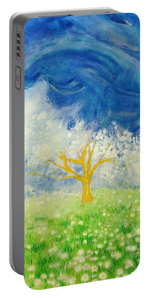 Nature Portable Battery Charger featuring the painting Tree of Life by Ashleigh Dyan Bayer