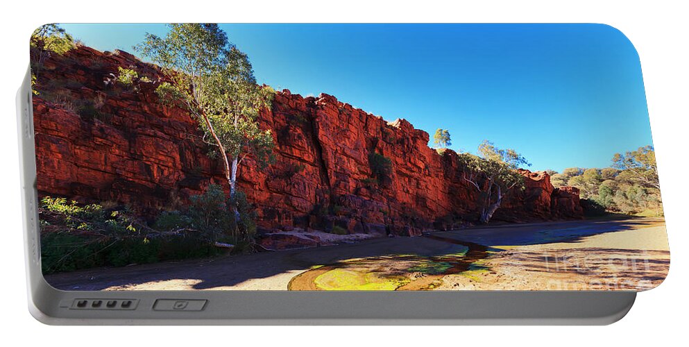 Trephina Gorge Outback Landscape Central Australia Water Hole Northern Territory Australian East Mcdonnell Ranges Portable Battery Charger featuring the photograph Trephina Gorge by Bill Robinson