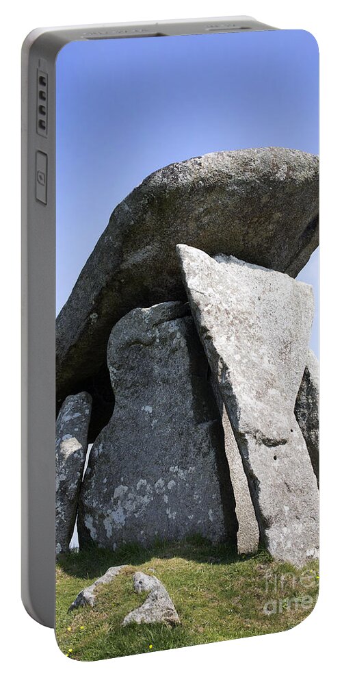 Digital Print Portable Battery Charger featuring the photograph Trethevy Quoit, Cornwall by Tony Mills