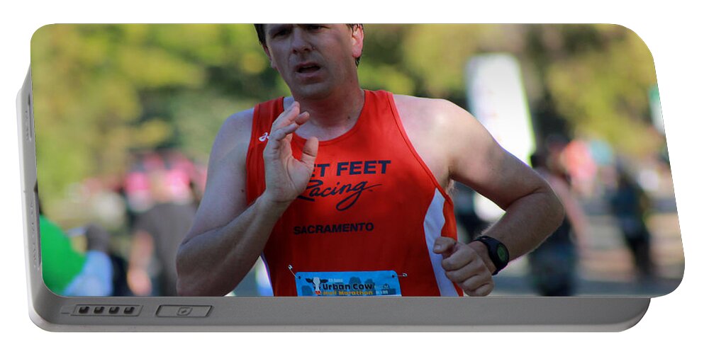 Urban Cow Half Marathon 2013 Portable Battery Charger featuring the photograph Trevor by Randy Wehner