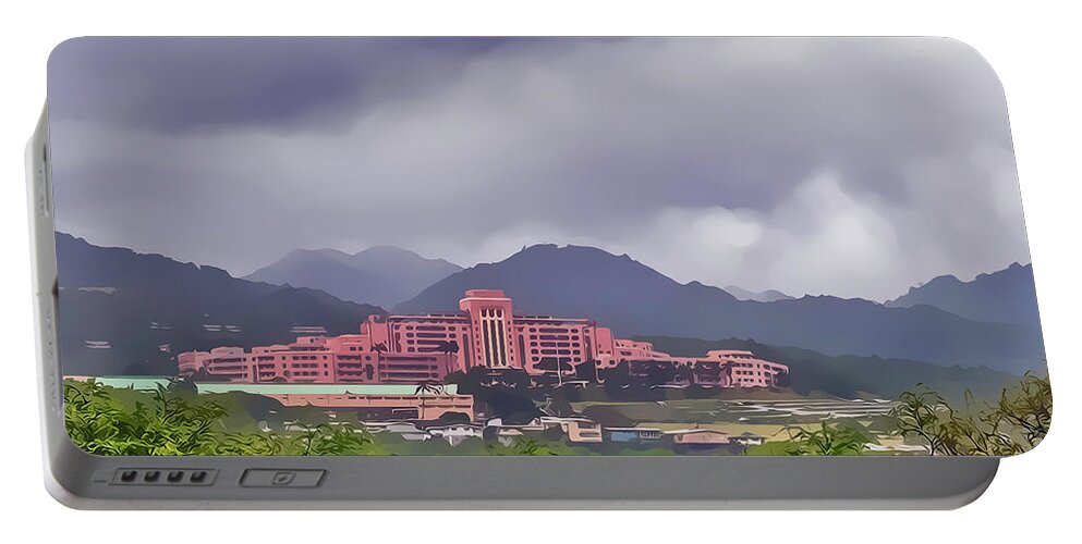 Hawaii Portable Battery Charger featuring the photograph Tripler Army Medical Center by Dan McManus
