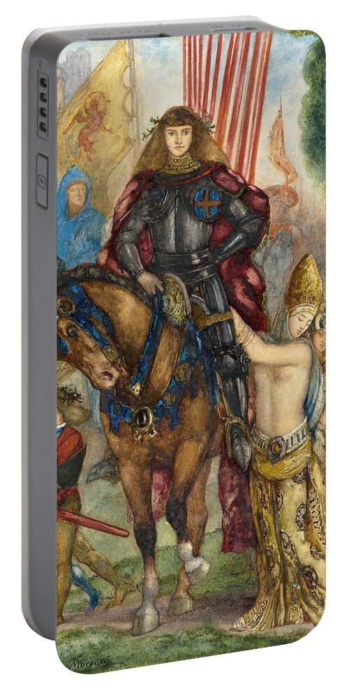 Gustave Moreau Portable Battery Charger featuring the painting Trooper and Captives by Gustave Moreau