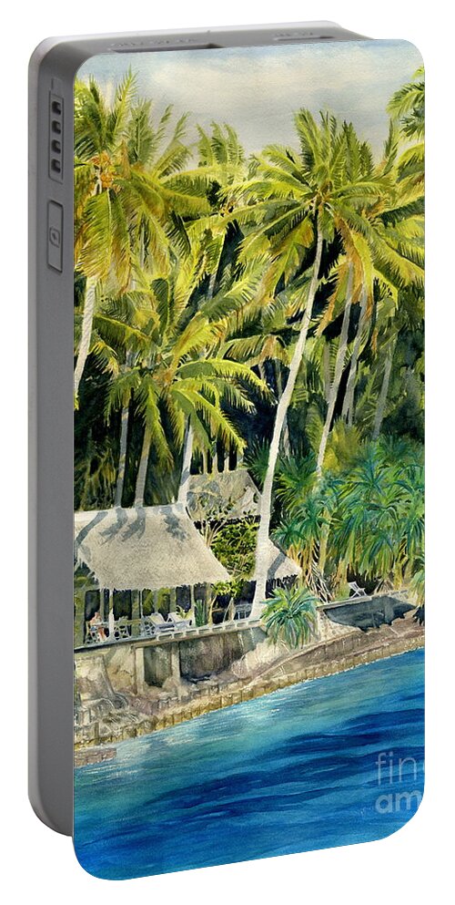 Bali Portable Battery Charger featuring the painting Tropical Island by Melly Terpening