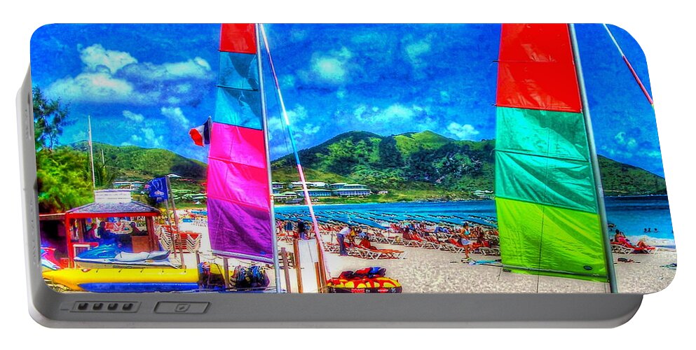 Sailboats Portable Battery Charger featuring the photograph Tropical Sails by Debbi Granruth