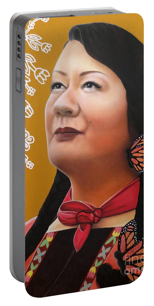 True Beauty Portable Battery Charger featuring the painting True Beauty #1 by Malinda Prud'homme