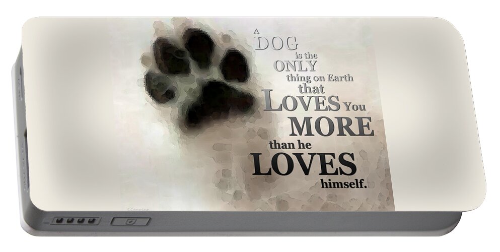 Dog Portable Battery Charger featuring the painting True Love - By Sharon Cummings Words by Billings by Sharon Cummings