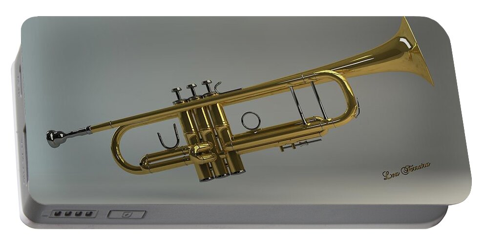 Trumpet Portable Battery Charger featuring the digital art Trumpet by Louis Ferreira
