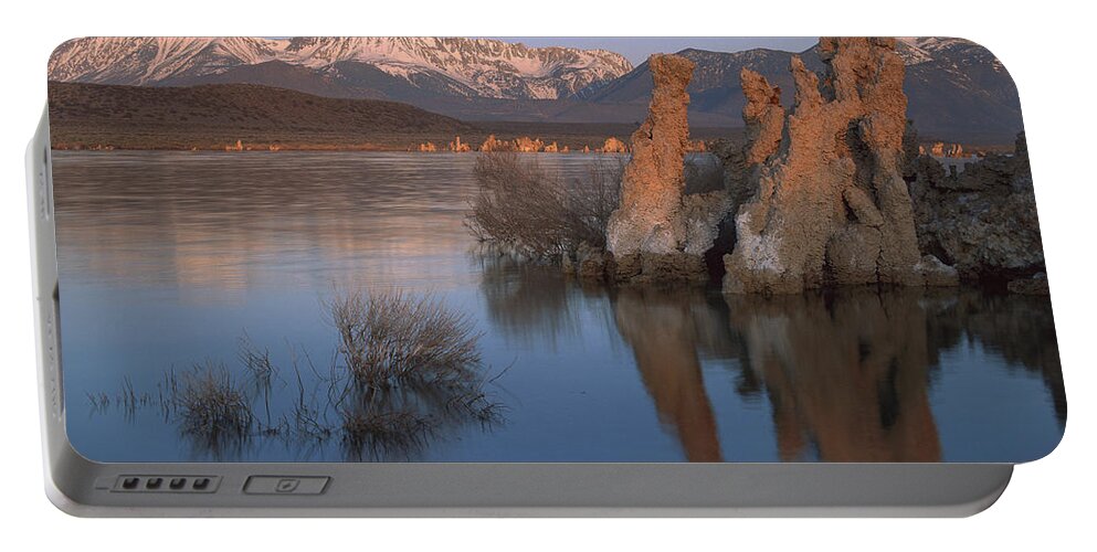 Feb0514 Portable Battery Charger featuring the photograph Tufa Formations Along Mono Lake by Tim Fitzharris