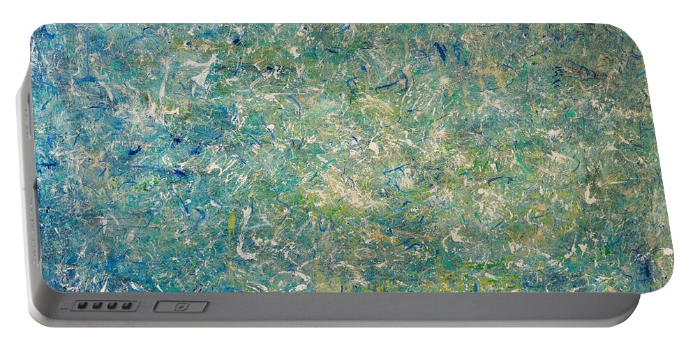  Portable Battery Charger featuring the painting Turks and Caicos by Derek Kaplan