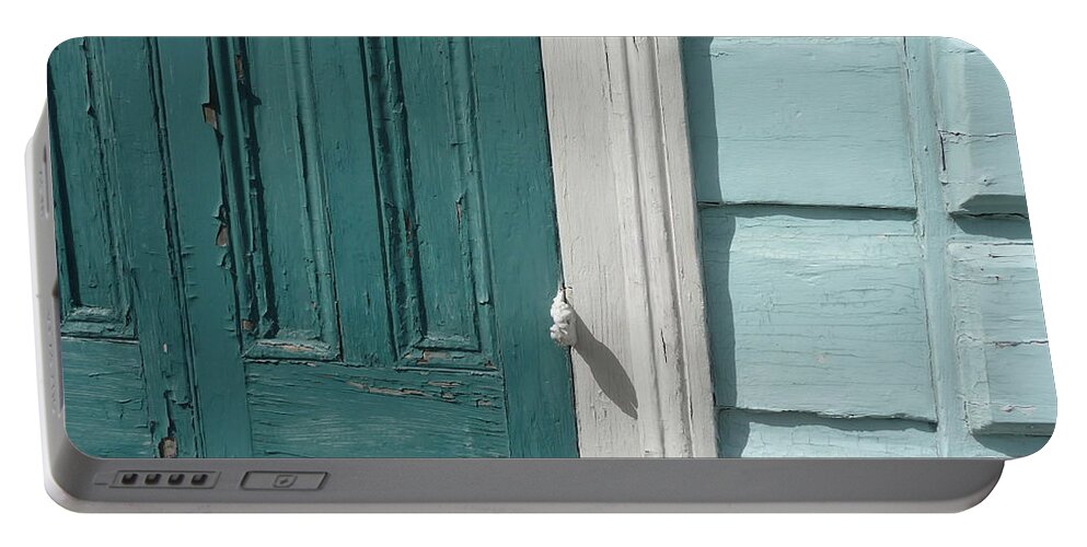 Turquoise Portable Battery Charger featuring the photograph Turquoise Door by Valerie Reeves