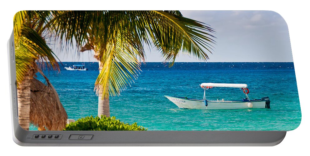 Cozumel Portable Battery Charger featuring the photograph Turquoise waters in Cozumel by Mitchell R Grosky