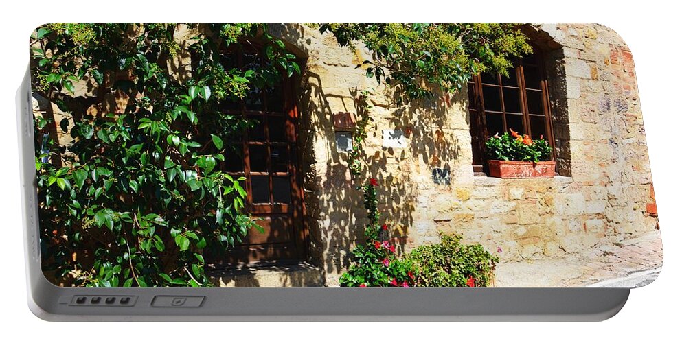 Tuscan Door Portable Battery Charger featuring the photograph Tuscan Door Number One by Ramona Matei