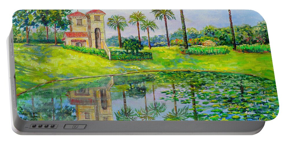 Florida Portable Battery Charger featuring the painting Tuscana Reflection by Lou Ann Bagnall