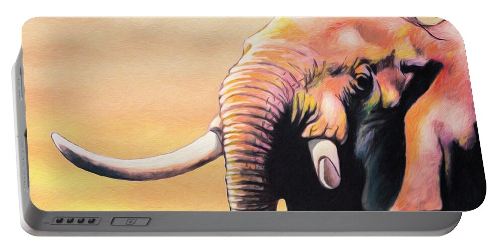 Nairobi Portable Battery Charger featuring the digital art Tusker by Anthony Mwangi