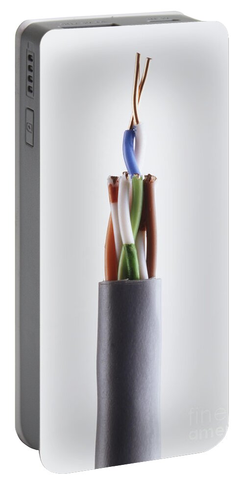 Science Portable Battery Charger featuring the photograph Twisted-pair Cabling by Dorling Kindersley