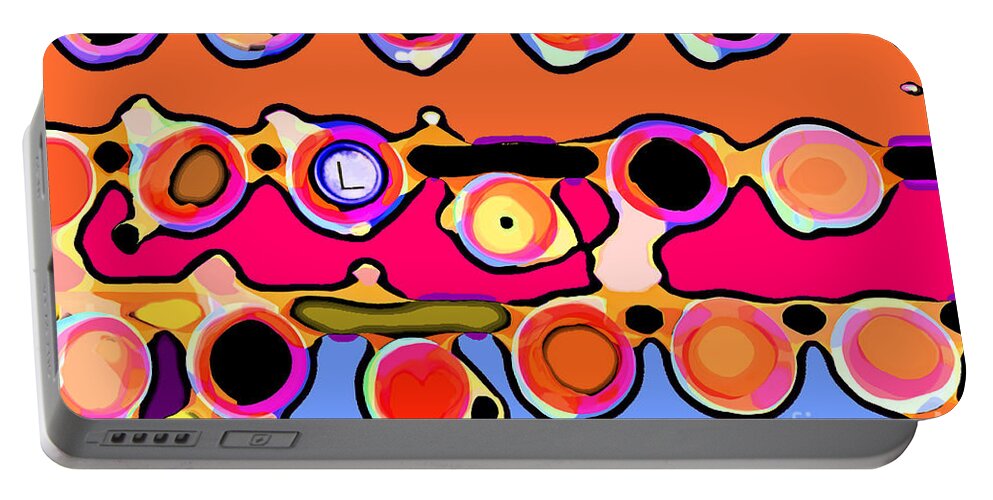 Abstract Portable Battery Charger featuring the digital art Typing by Gwyn Newcombe